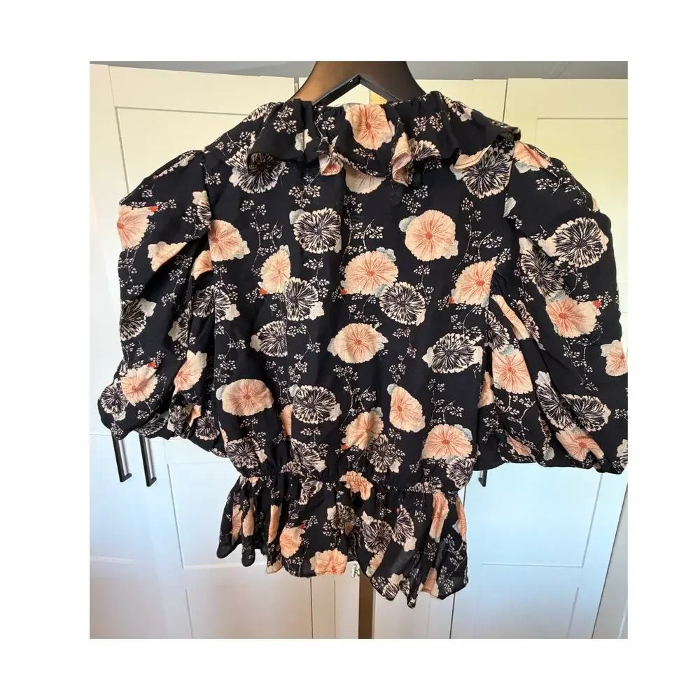 Ulla Johnson Brown and Peach Floral Size 0 Excellent Condition